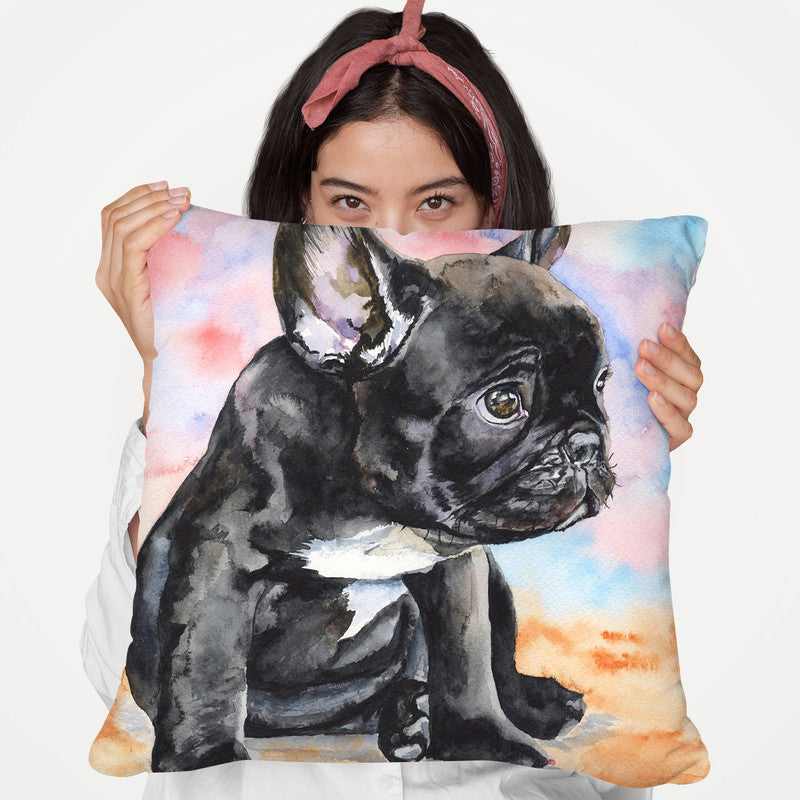 French Bulldog Throw Pillow By George Dyachenko