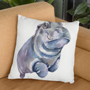 Hippo Baby Throw Pillow By George Dyachenko