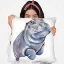 Hippo Baby Throw Pillow By George Dyachenko