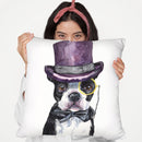 Intelligent Boston Terrier Throw Pillow By George Dyachenko