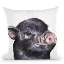 Black Piggy Throw Pillow By George Dyachenko