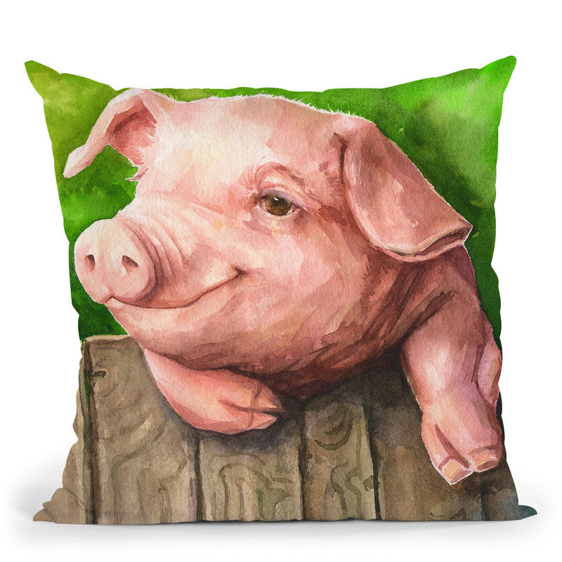 Little Piglet Throw Pillow By George Dyachenko