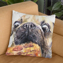Pug And Pizza Throw Pillow By George Dyachenko