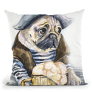 Pug The Sailor Throw Pillow By George Dyachenko