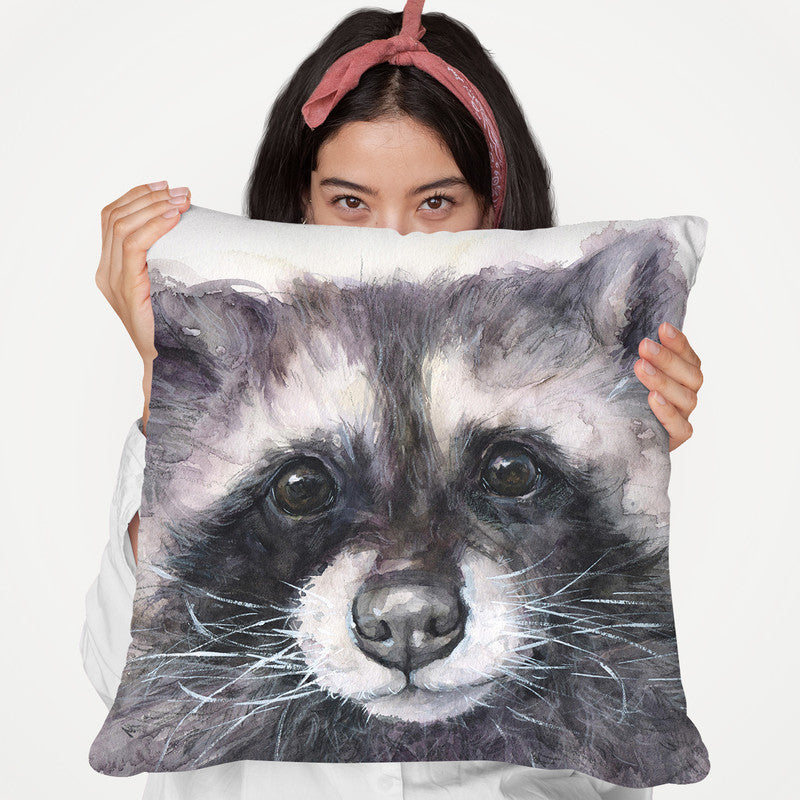 Raccoon Throw Pillow By George Dyachenko