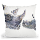 Rhinos Family Throw Pillow By George Dyachenko