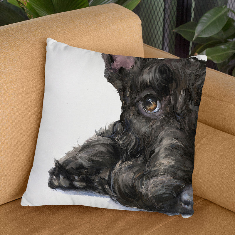 Scottish Terrier Throw Pillow By George Dyachenko