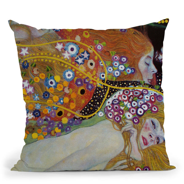 Water Serpents 1907 Throw Pillow By Gustav Klimt