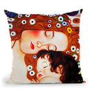 Classic Mother And Child Throw Pillow By Gustav Klimt