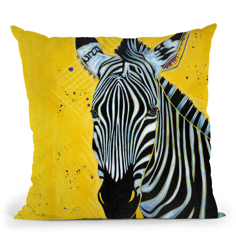 Zebra Throw Pillow By Image Conscious - by all about vibe