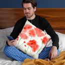 Red Poppy Field Throw Pillow By Image Conscious - by all about vibe