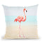 Flamingo On The Beach Ii Throw Pillow By Image Conscious - by all about vibe
