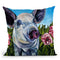 Pigs And Peonies Throw Pillow By Image Conscious - by all about vibe