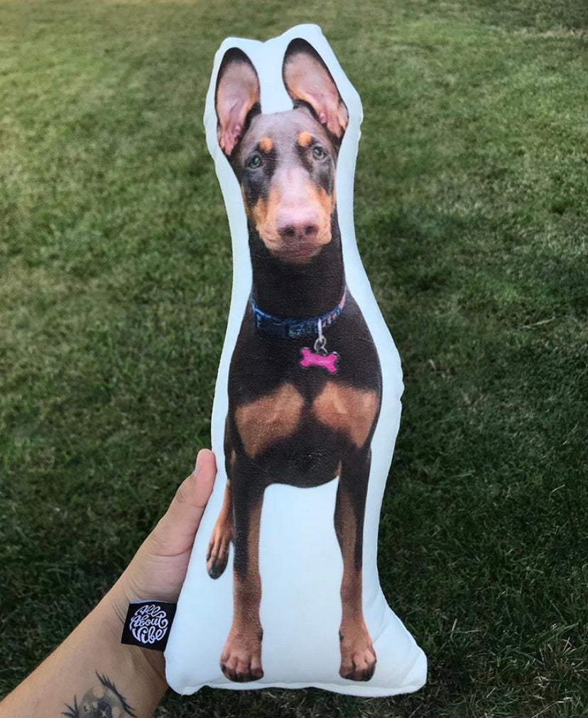 Doberman Pinscher Custom Shaped Pillow