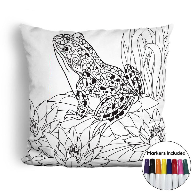 Frog coloring pillow Made In USA