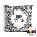 Hello Spring coloring pillow Made In USA