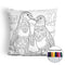 Pinguins coloring pillow Made In USA