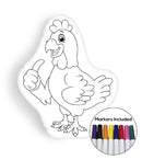 Chicken coloring pillow Made In USA
