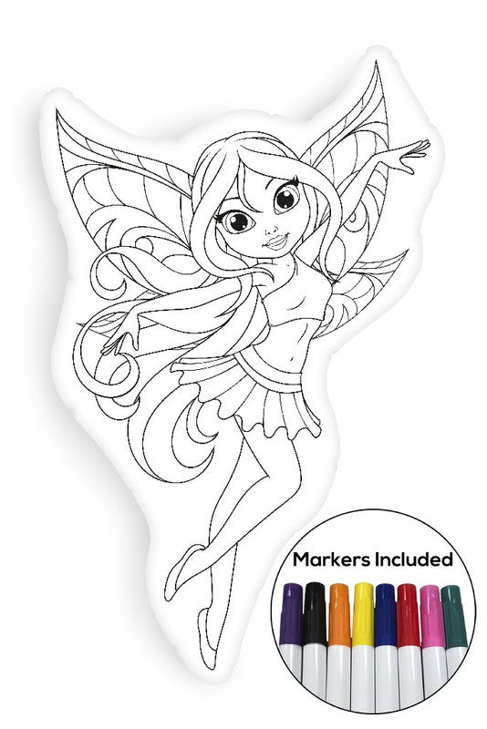 Cute fairy coloring pillow Made In USA