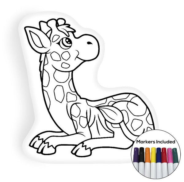 Cute giraffe coloring pillow Made In USA