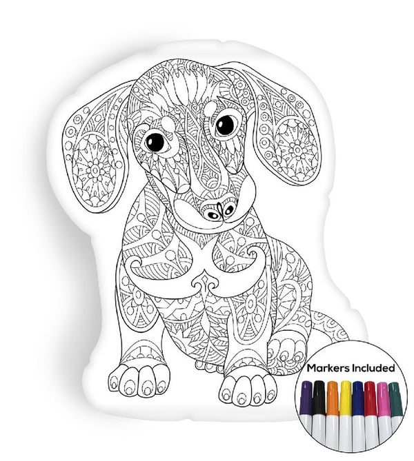 Dachshund puppy coloring pillow Made In USA
