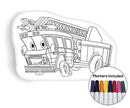Firetruck coloring pillow Made In USA