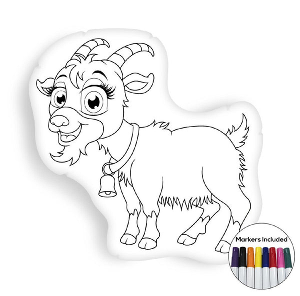 Goat coloring pillow Made In USA