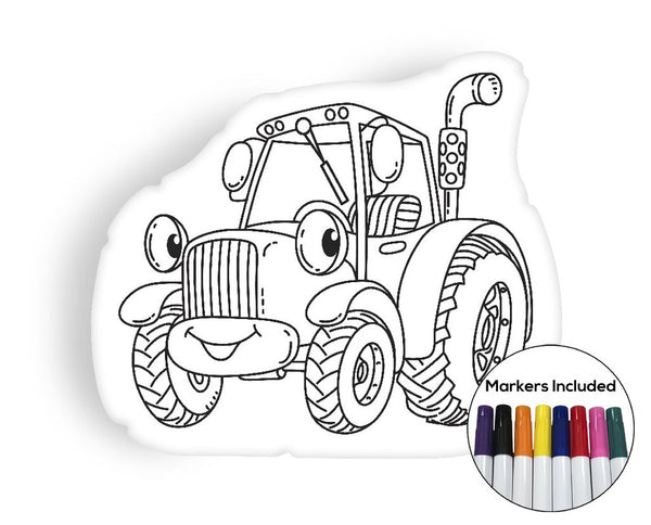 Little Tractor coloring pillow Made In USA