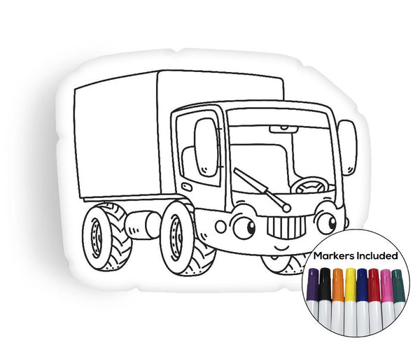 Little Truck coloring pillow Made In USA