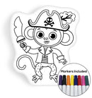 Pirate monkey coloring pillow Made In USA