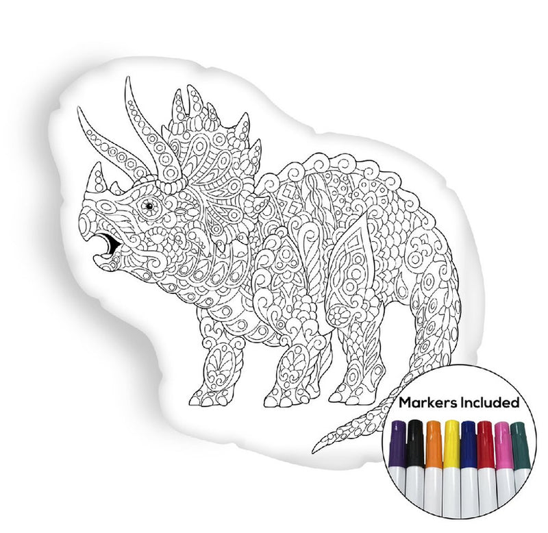 Triceratops coloring pillow Made In USA