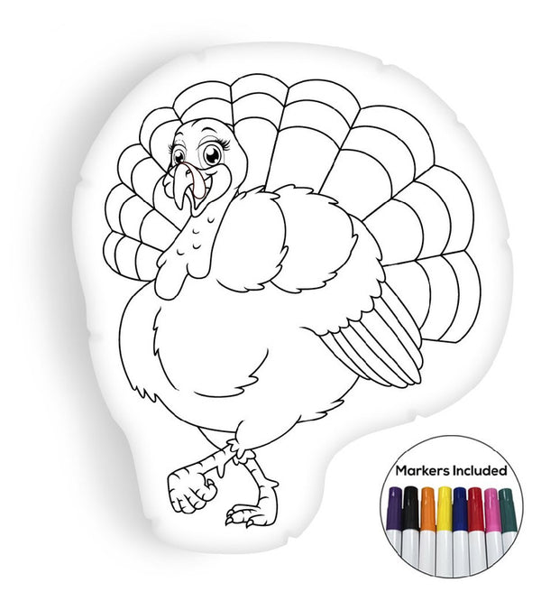 Turkey coloring pillow Made In USA
