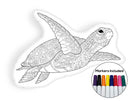 Underwater turtle coloring pillow Made In USA