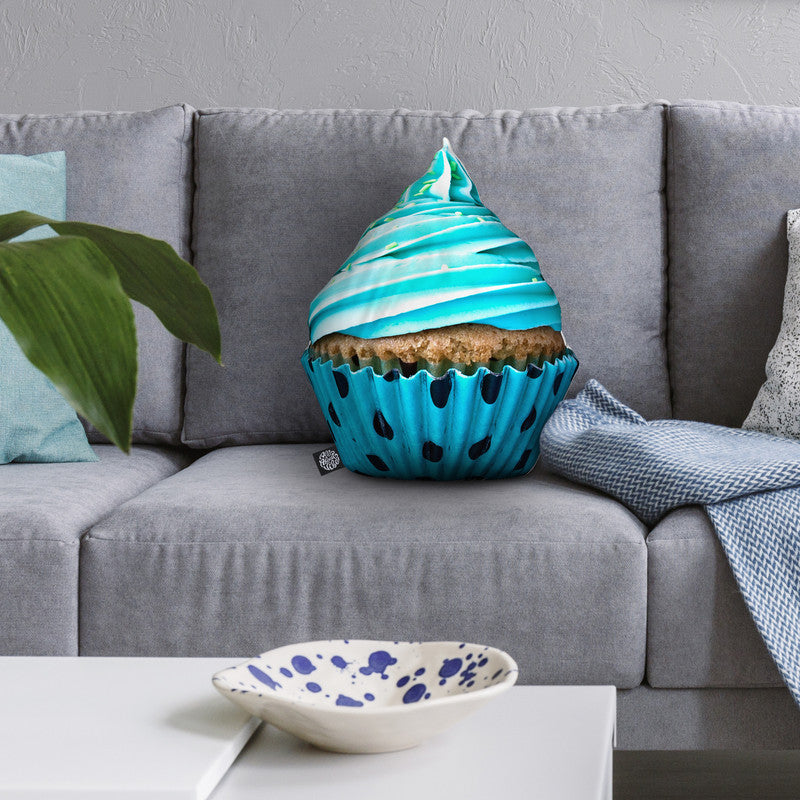 Cupcake Blue Throw Pillow By All About Vibe