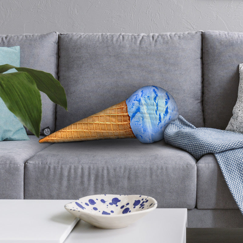Ice Cream Cone Blue Throw Pillow By All About Vibe