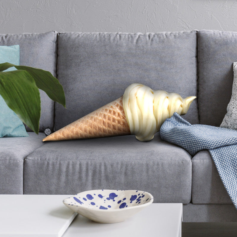 Ice Cream Cone White Throw Pillow By All About Vibe