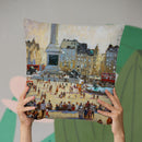 Autumn Sun, Trafalgar Square Throw Pillow By John Haskins - by all about vibe