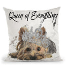Queen Of Everything Yorkie Throw Pillow by Jodi Pedri