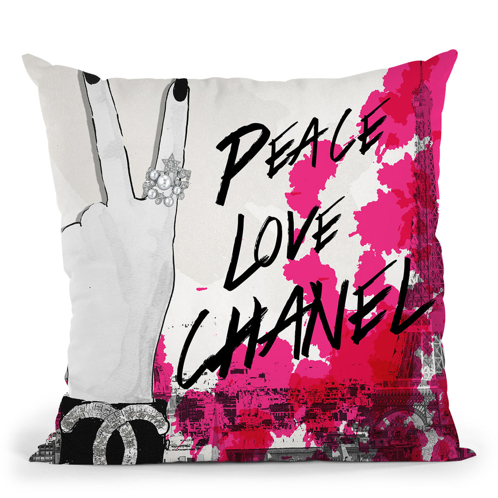 Peace Love Chanel Throw Pillow By Jodi Pedri