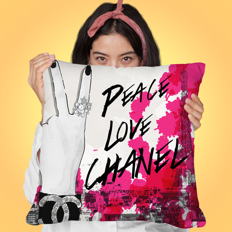 Peace Love ChanelÊ Throw Pillow by Jodi Pedri