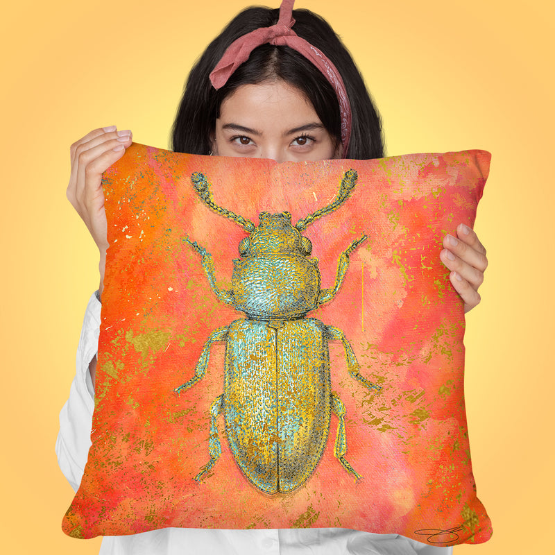 Beetle Throw Pillow by Jodi Pedri