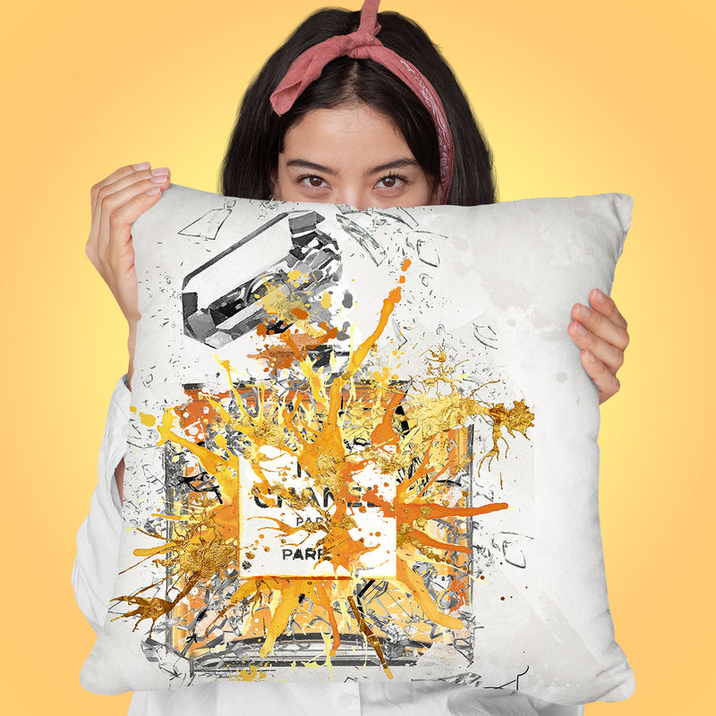 Explode In Gold Throw Pillow by Jodi Pedri