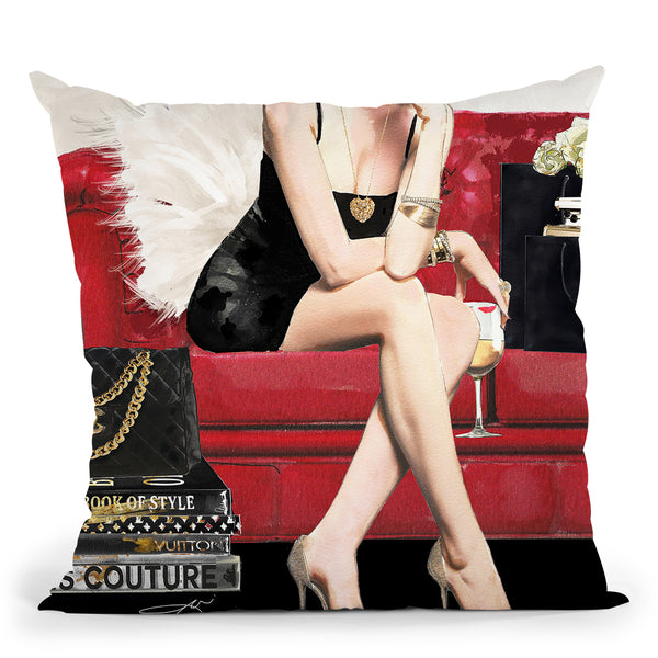 Red Couch Ii Throw Pillow by Jodi Pedri