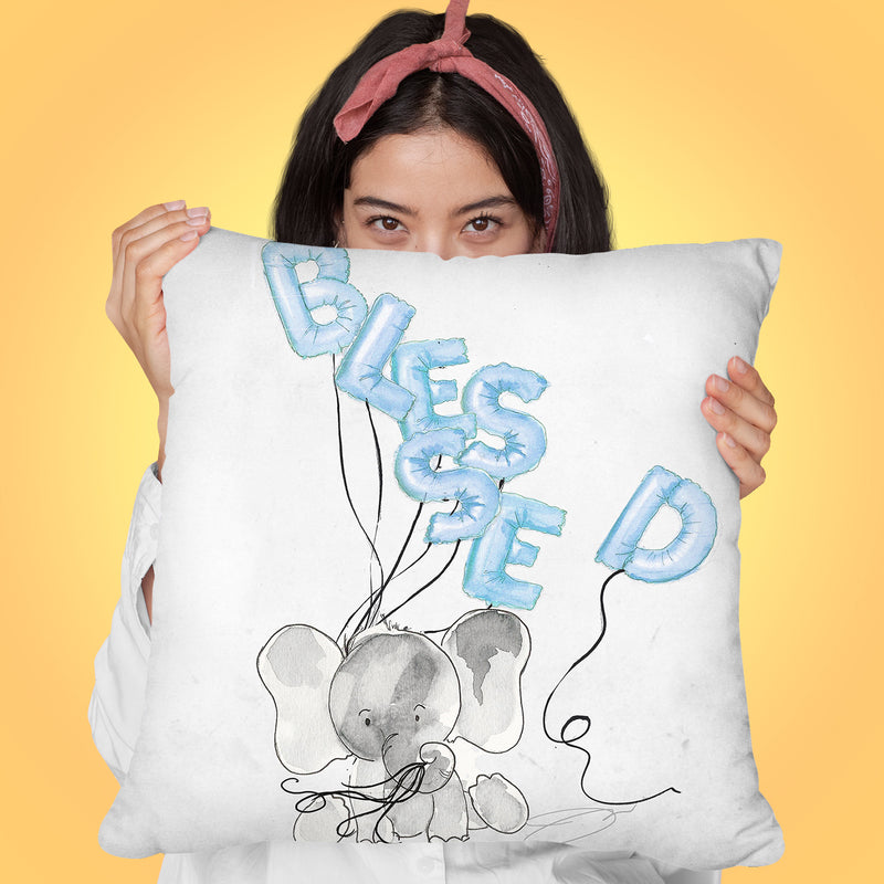 Blessed Blue Throw Pillow by Jodi Pedri