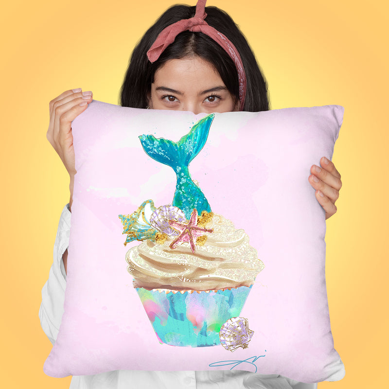 Sweet Mermaid Throw Pillow by Jodi Pedri