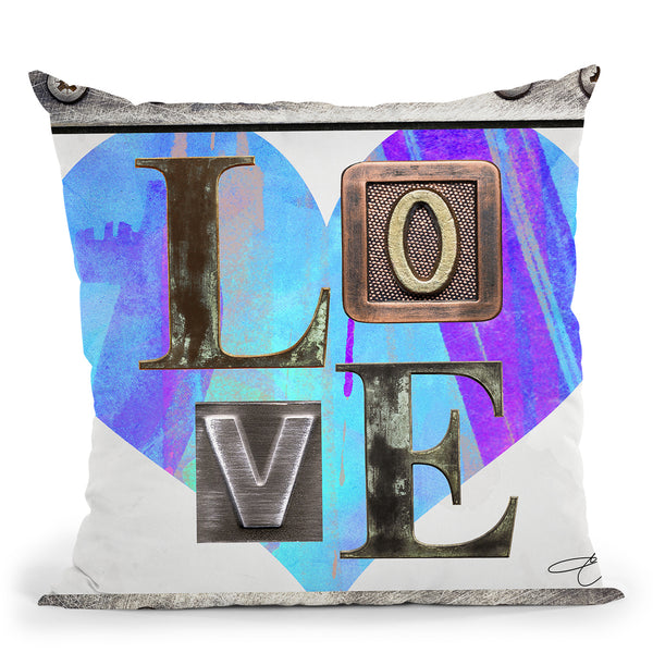 Love In Blue Throw Pillow by Jodi Pedri