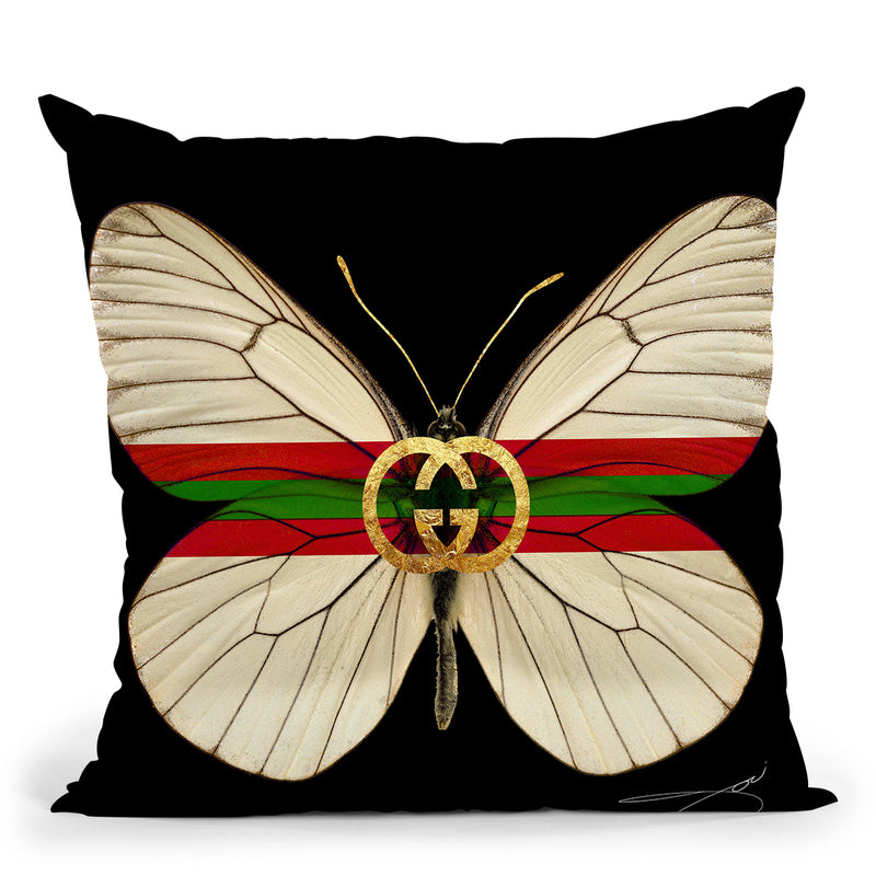 Fly Like Butterfly G Throw Pillow by Jodi Pedri