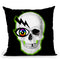 Rainbow Eye Glow Skull Throw Pillow by Jodi Pedri