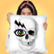 Rainbow Eye Skull Throw Pillow by Jodi Pedri