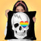 Skull With Heart Black Throw Pillow by Jodi Pedri